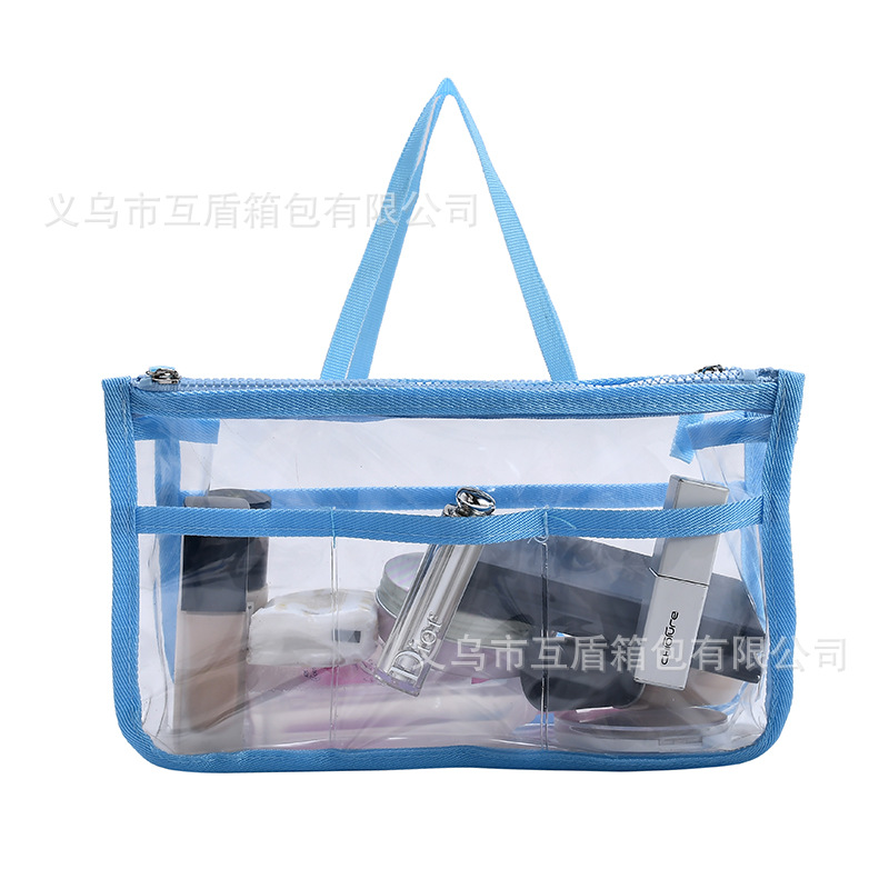 Hot-selling in-stock EVA transparent double-zipper toiletry bag, multi-functional waterproof handbag, backpack, cosmetic bag and storage bag details Picture