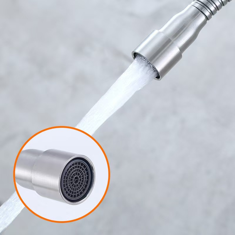 Wholesale of 304 stainless steel universal rotating single cooling kitchen faucet, sink faucet and sink faucet from Southeast Asia Specification drawing