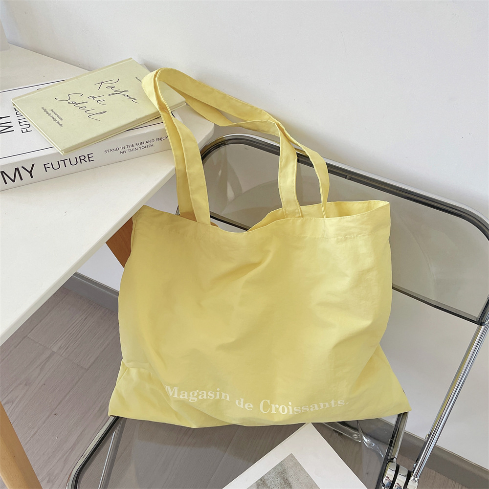 56181 large-capacity canvas tote bag for girls, single-shoulder bag for students' classes, printed fabric bag, simple schoolbag Specification drawing