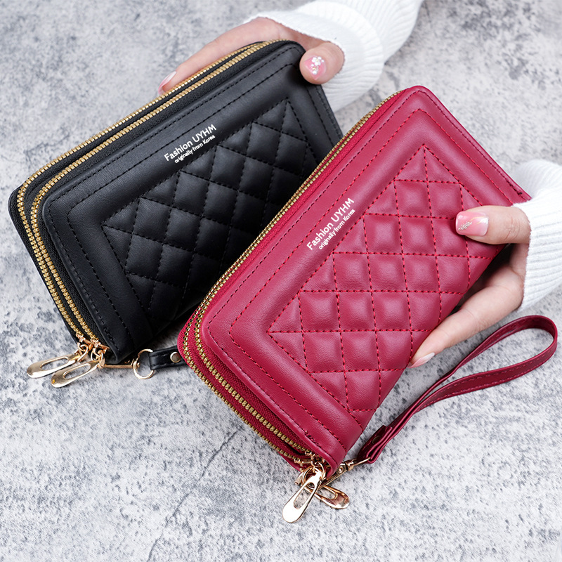 Wallet Women 2023 New Long style Korean-style casual phone bag for ladies, double zipper wallet, large capacity card case Application Scenario