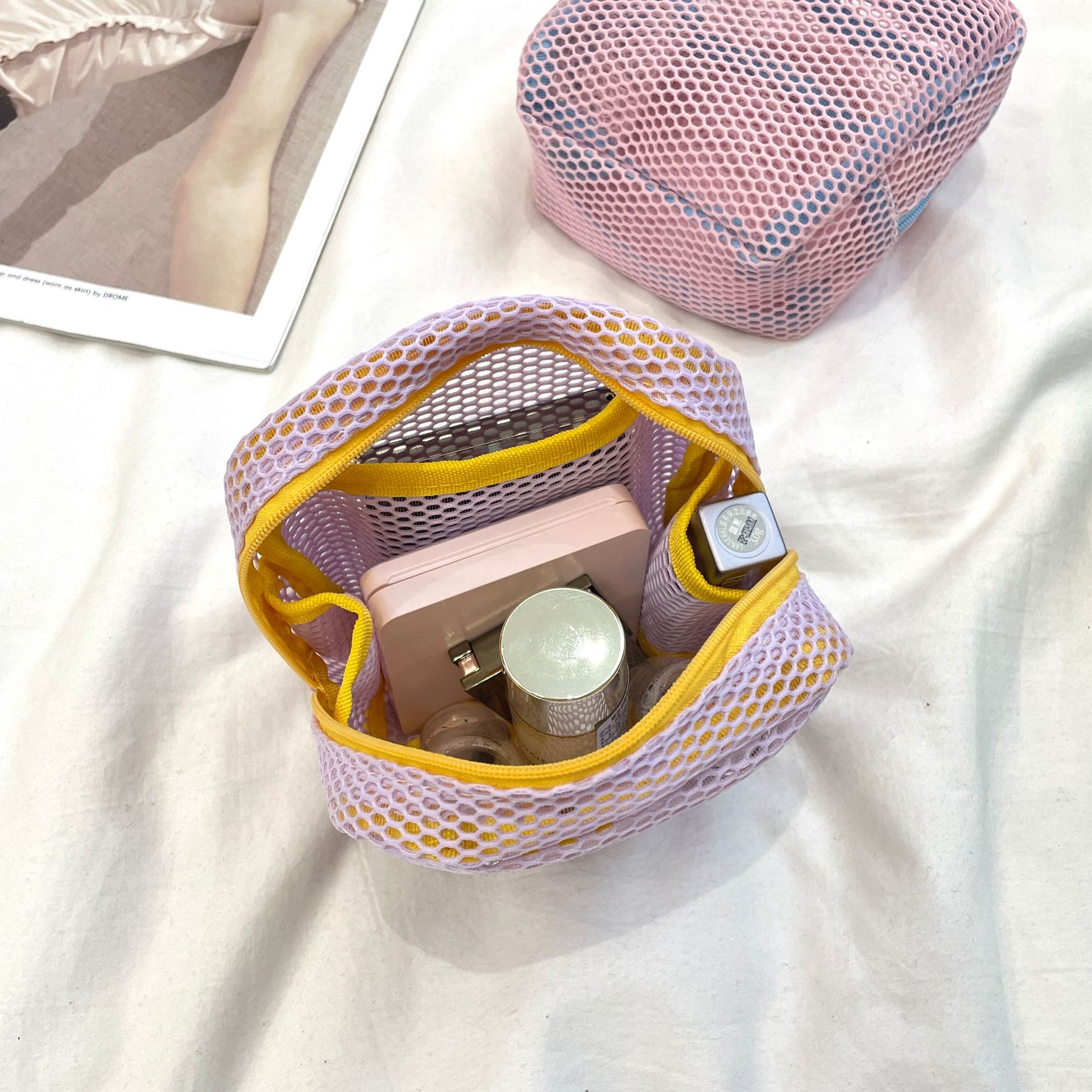53263 Dopamine Small Square Bag, Mini Makeup Bag, Portable Mesh Lipstick Storage Bag, Sanitary Bag, Coin Bag Specification drawing