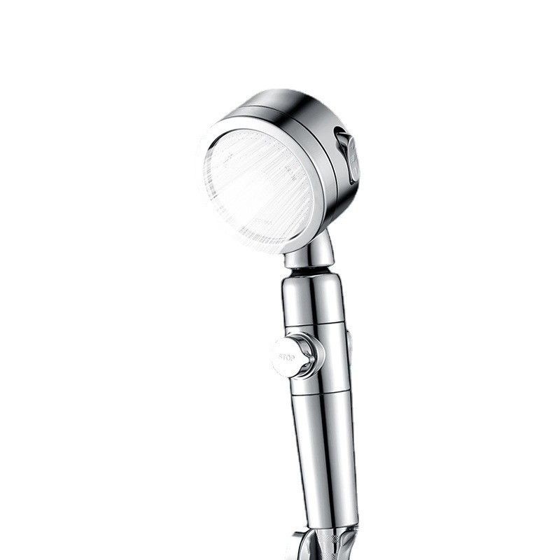 Pressurized showerhead, filter water purifying shower head, one-button water stop, pressurized showerhead, PP cotton bathroom handheld showerhead Item Picture