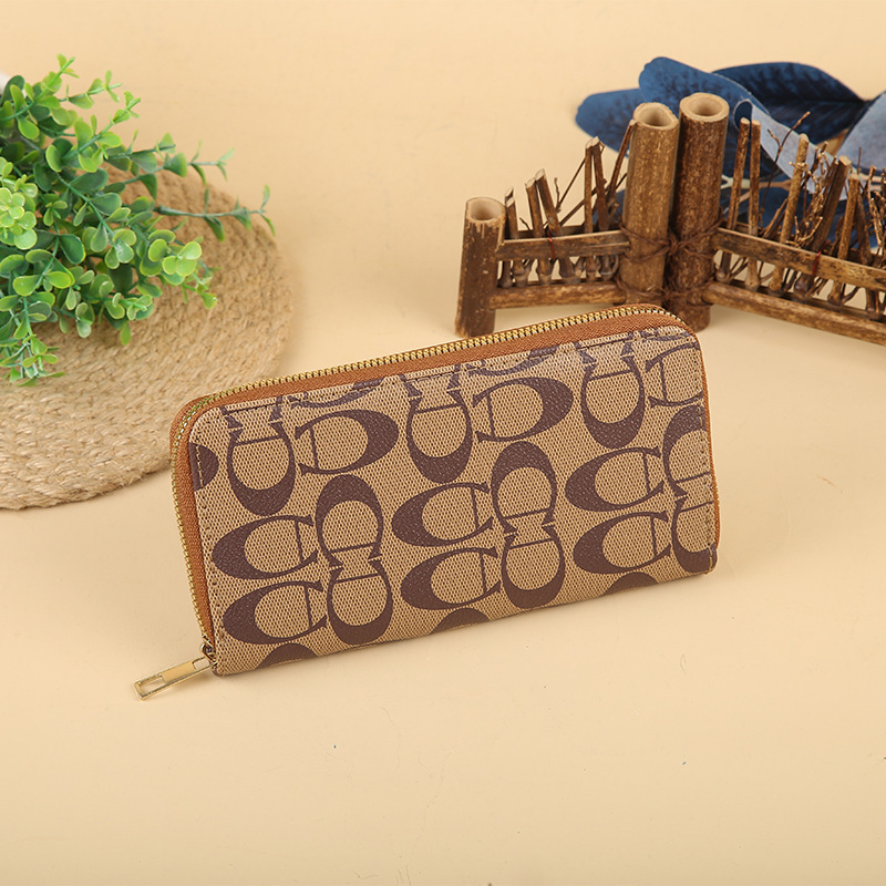 New pu single-pull women's wallet, business commuting large-capacity zipper wallet, artistic clutch is available for wholesale Specification drawing