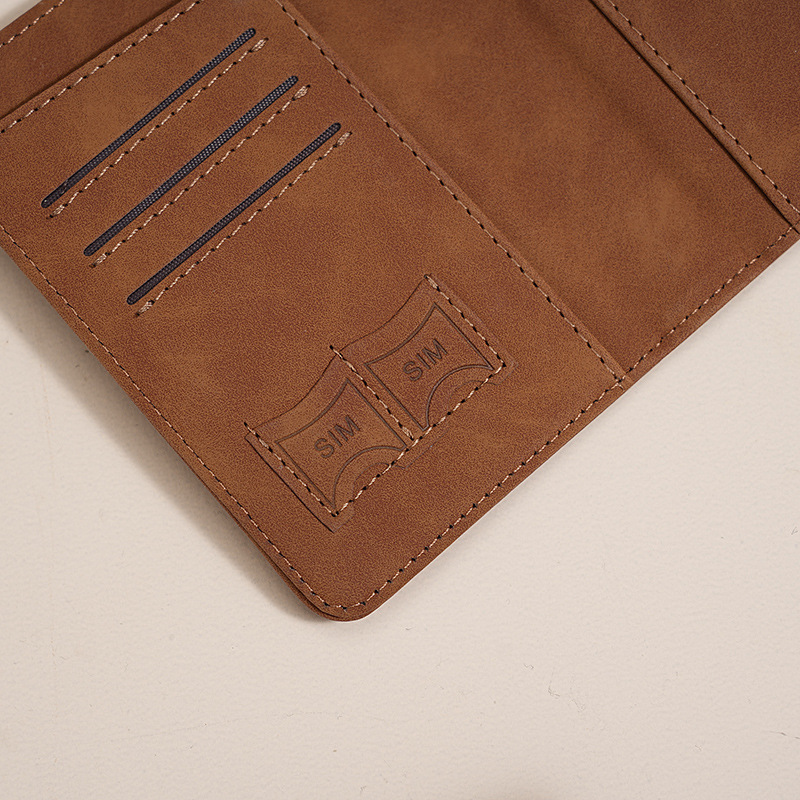 2023 New RFID passport simple buckle short passport bag for men and women, air ticket card holder for overseas travel Specification drawing