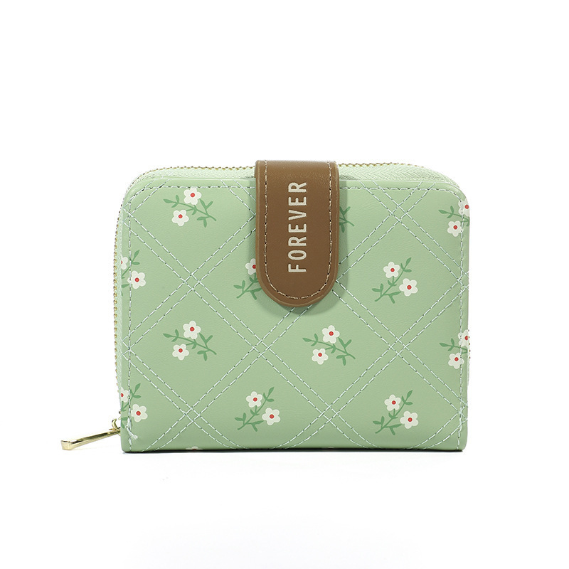 New floral print wallet for women, a fresh and simple printed wallet for girls, a cross-border women's wallet, short style Item Picture