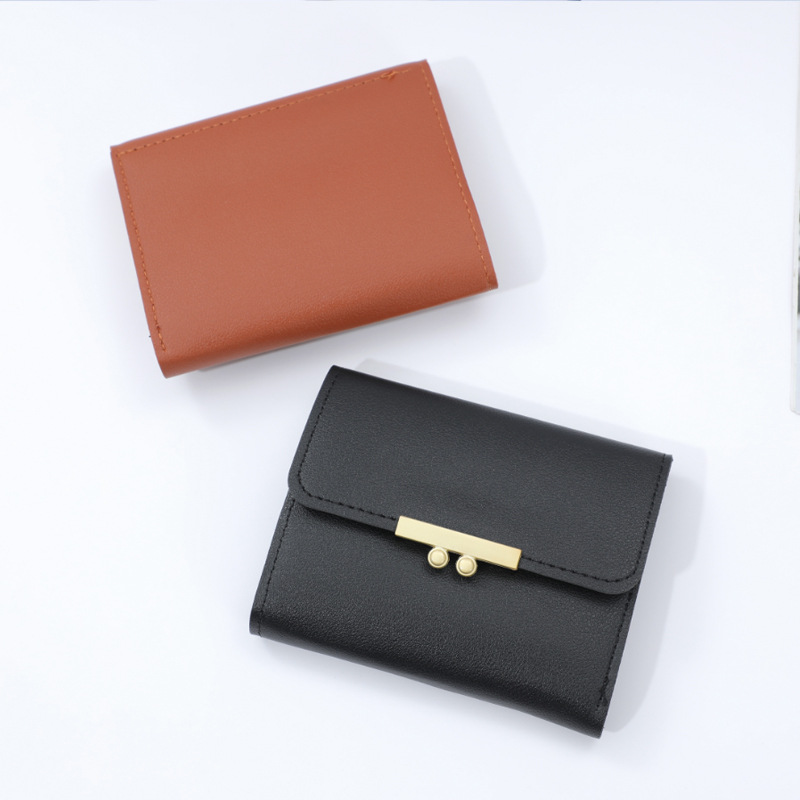 New style wallet, short and fashionable Korean hand-held bag for female junior high school students, solid color and versatile wallet, cross-border wholesale factory Specification drawing