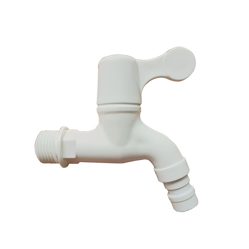 Supplying 4-point single-head white single-speed plastic faucets of the same style from the factory for washing machines, mops, and kitchen PPR faucets Application Scenario