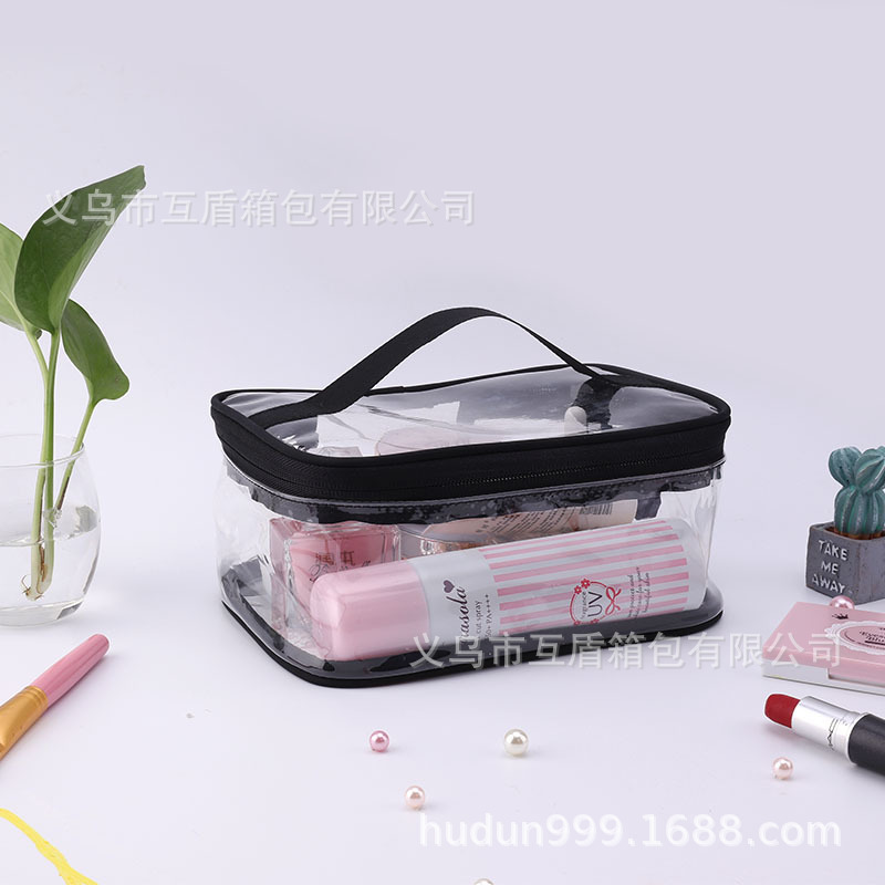 Customized summer pvc makeup bag for women, large-capacity portable, European and American style waterproof washbasin storage bag for easy carrying Specification drawing
