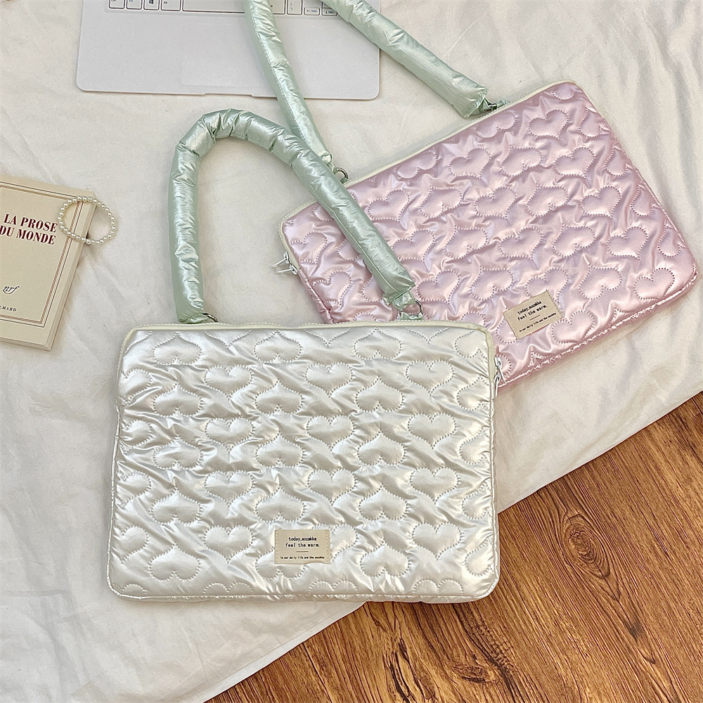 5341 ins heart-shaped bow tablet Inner liner Bag, storage bag, 13-inch and 15-inch single-shoulder computer case details Picture