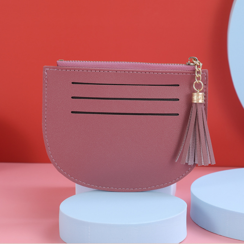 2022 New fringed women's card holder, card case, coin purse, women's zipper, multiple slots, company LOGO Specification drawing