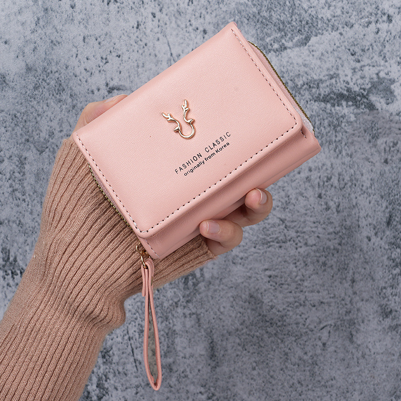 Cross-border Ladies' Small Wallet 2025 New model hand-held coin purse two-in-one zipper three-fold card bag integrated storage bag full figure
