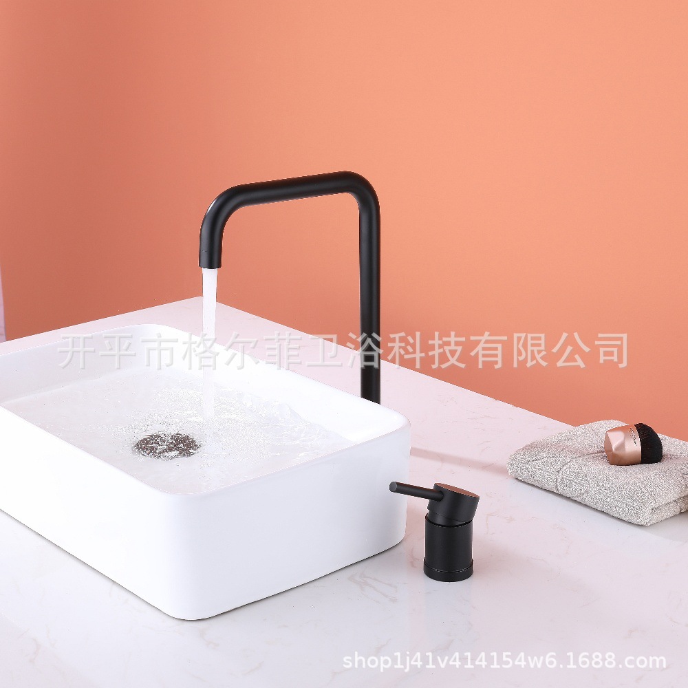 Cross-border 304 stainless steel washbasin, cold and hot water faucet, bathroom, countertop basin, washbasin, faucet details Picture