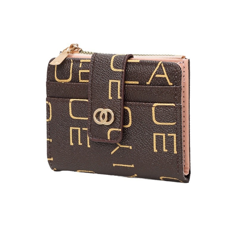 New short women's wallet with fashionable letter print card bag, simple and multi-slot coin purse, cross-border wallet Item Picture