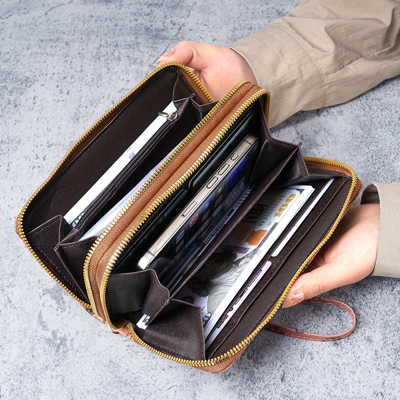 Ladies' wallet 2023 New Long Style Women's Wallet, fashionable double-zipper large-capacity wallet for ladies details Picture