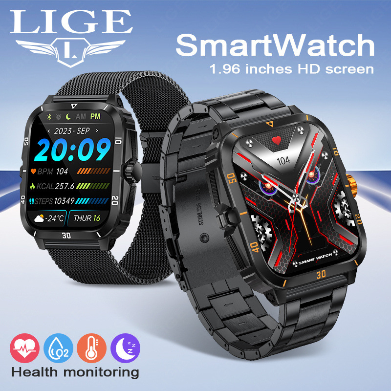 LIGE/ Cross-border new smartwatch, multi-functional wireless communication, waterproof step counting voice assistant, sports watch details Picture