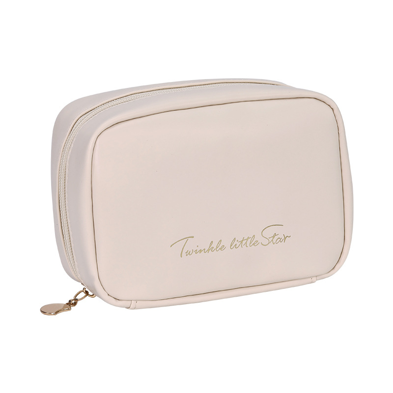 French square pu touch-up bag, cute Instagram small size, waterproof, high appearance level, makeup bag, clutch bag, ladies' high-end feel Item Picture