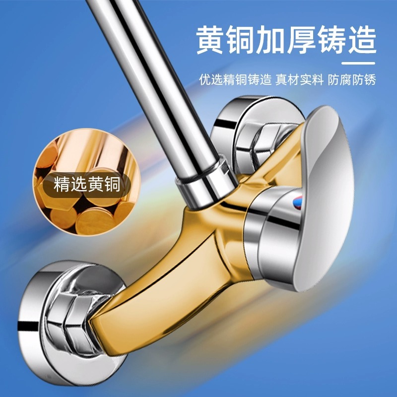 Wall-mounted kitchen faucet, hot and cold washing basin, sink, laundry pool, balcony washbasin, all-copper mixed valve faucet Specification drawing