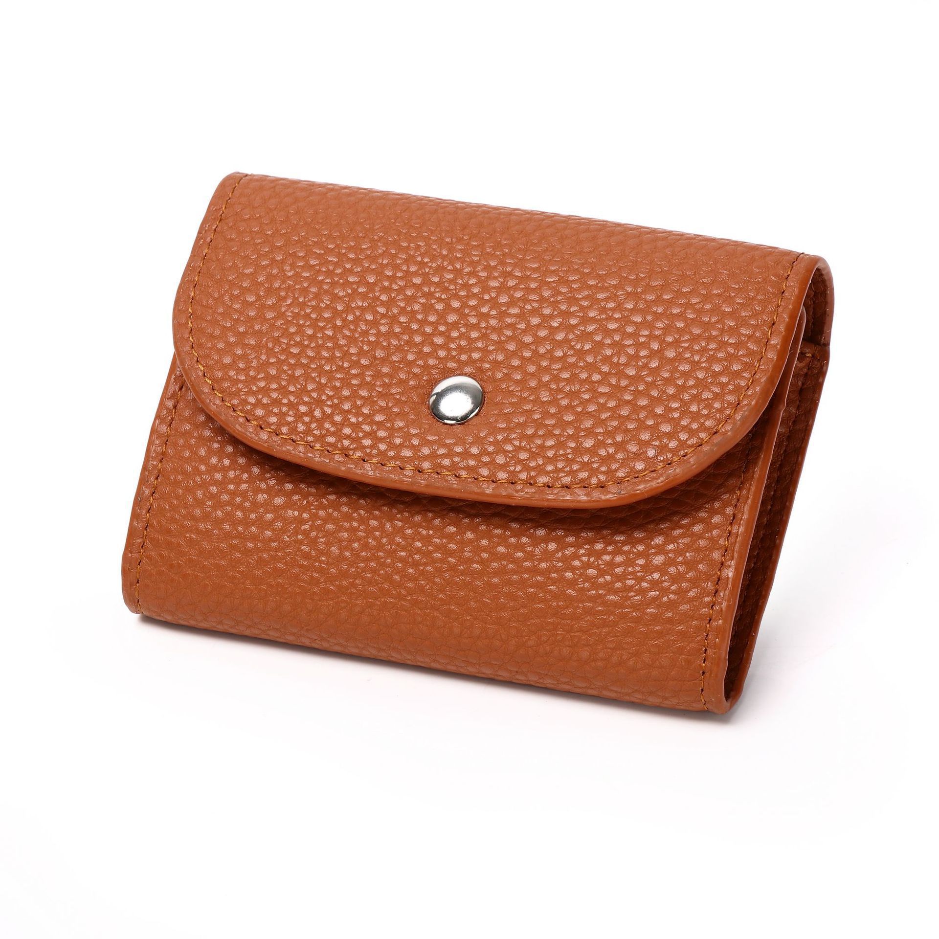 pu texture mini small bag, men's and women's cowhide small card case, soft wallet, neutral wire bag, retro business card holder, coin card case Item Picture