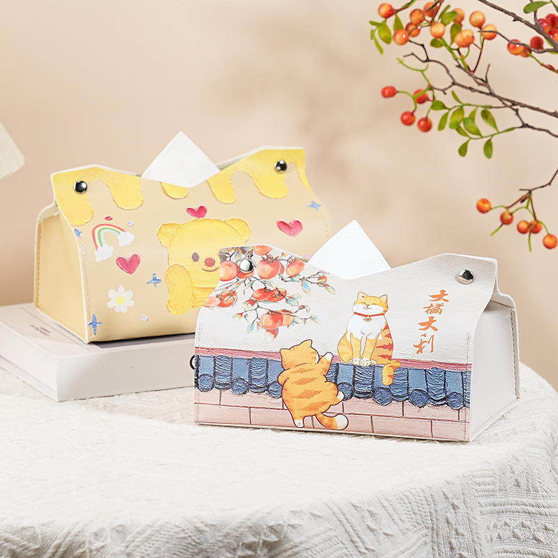 New Ailun cute tissue box, creative festive tissue box, multi-functional storage box for living room, bedroom and car, decoration full figure