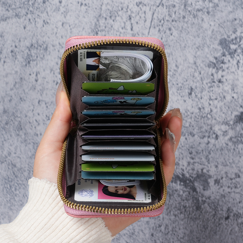Amazon's best-selling multi-strand chain credit card case with 12 slots, anti-theft wallet, and small card holder for women details Picture