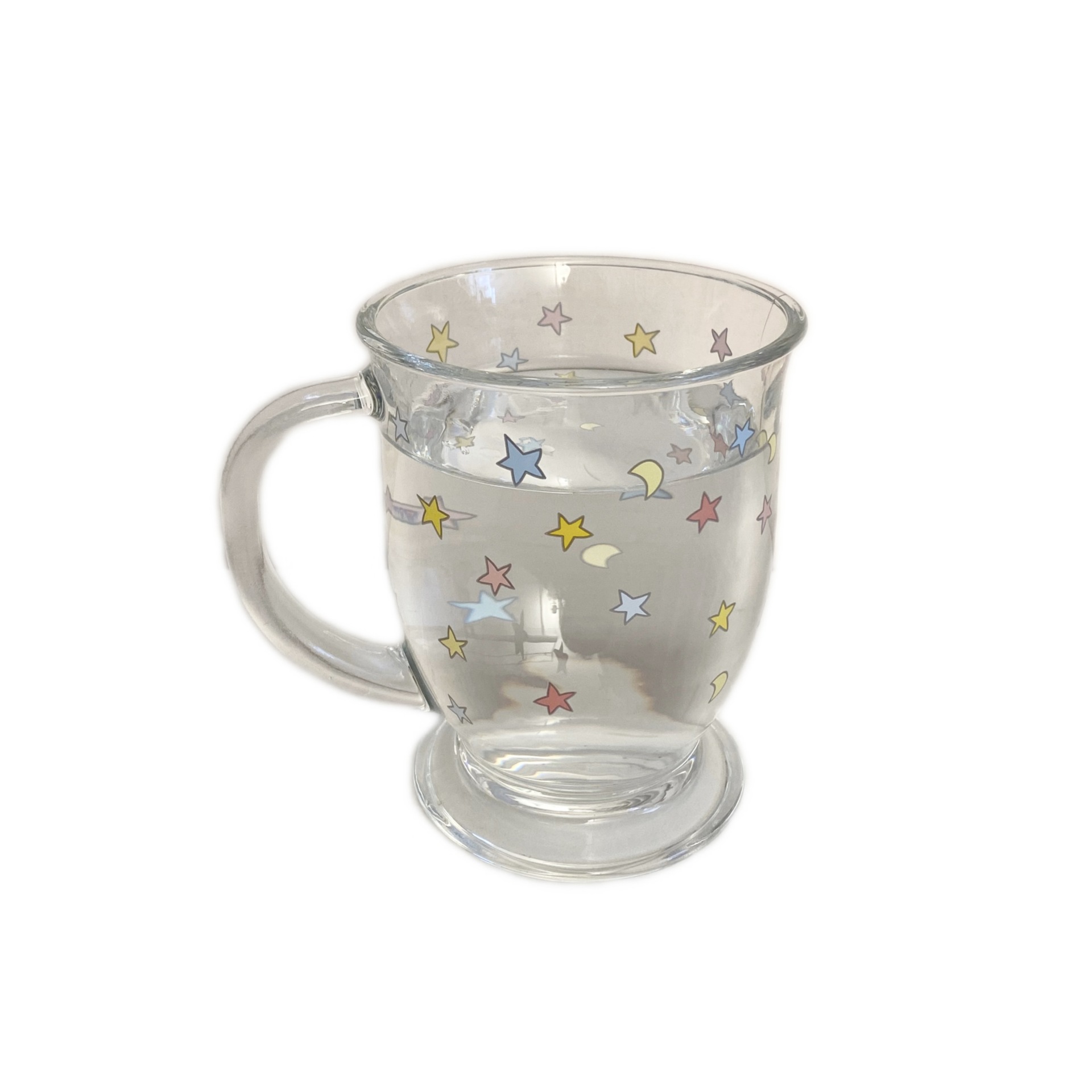 Colorful star-shaped glass cups in ins style, large capacity, high appearance level, girlish heart glass cups, breakfast cups, salad dessert bowls Item Picture
