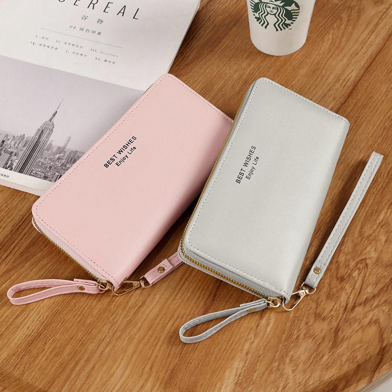 Wholesale of the new Korean-style long wallet for women, a light luxury business wallet, fashionable and versatile, multi-slot zipper wallet full figure