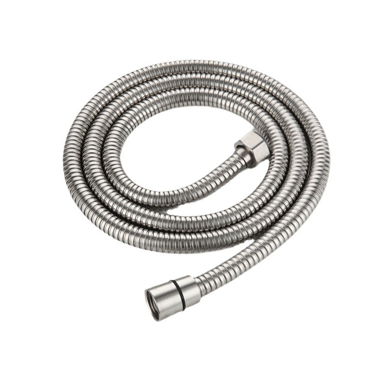 4-point stainless steel brushed shower hose, bathroom shower hose, double-button steel cap showerhead hose, universal Item Picture