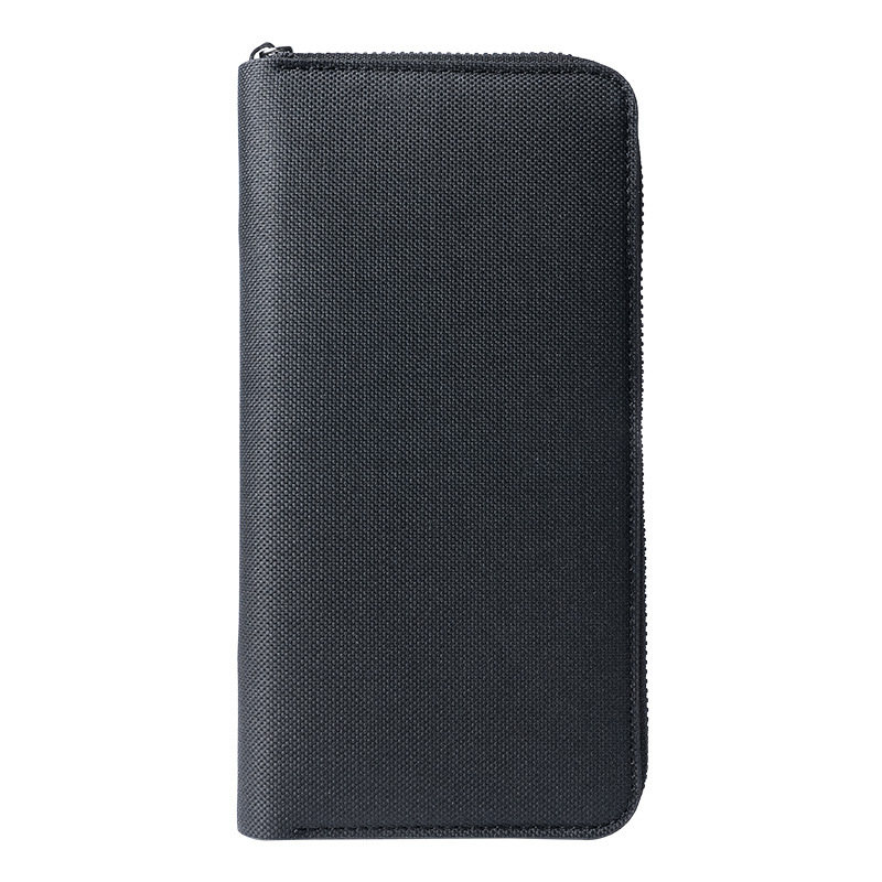 New men's long zipper wallet with large capacity and multiple compartments, a business canvas hand-held wallet Item Picture