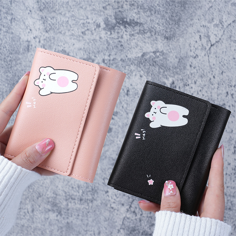 Wholesale of new Korean version women's wallets, short, ins, simple, student multi-slot hand-held bags and coin purges Specification drawing