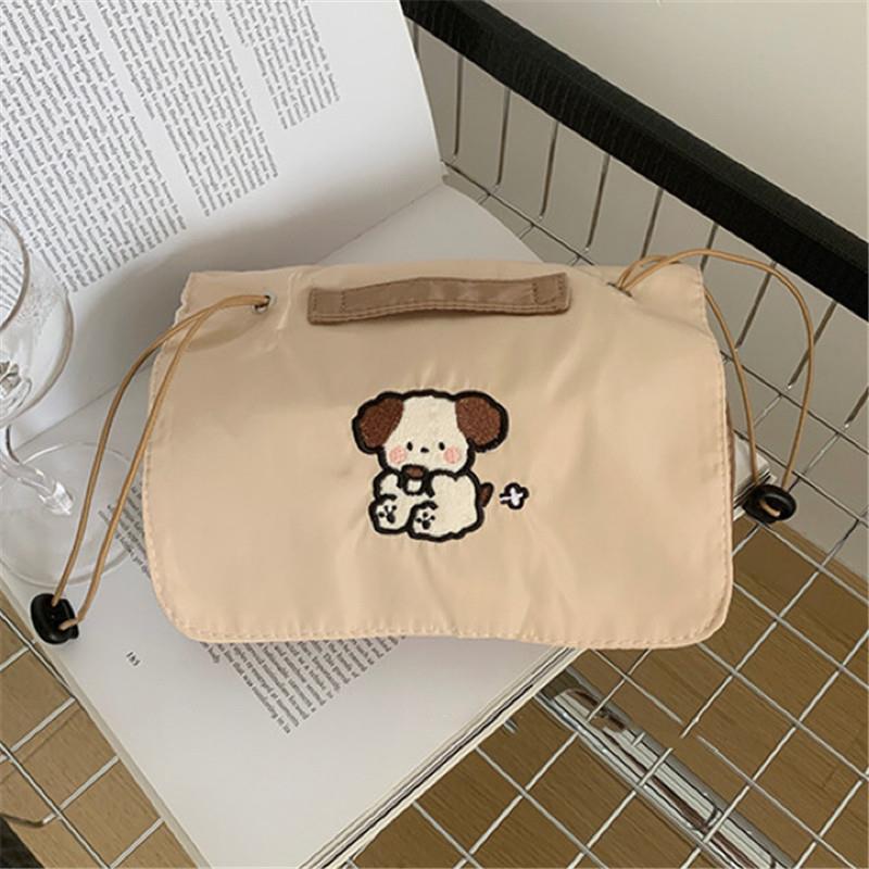 Original milk tea dog cartoon makeup bag, large capacity, high appearance level, mesh detachable storage bag, travel toiletries bag Application Scenario