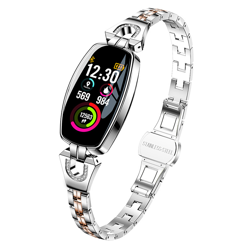 H8 Smart bracelet, waterproof high-definition color screen, weather forecast, waterproof heart rate and blood pressure, health detection, women's watch Specification drawing