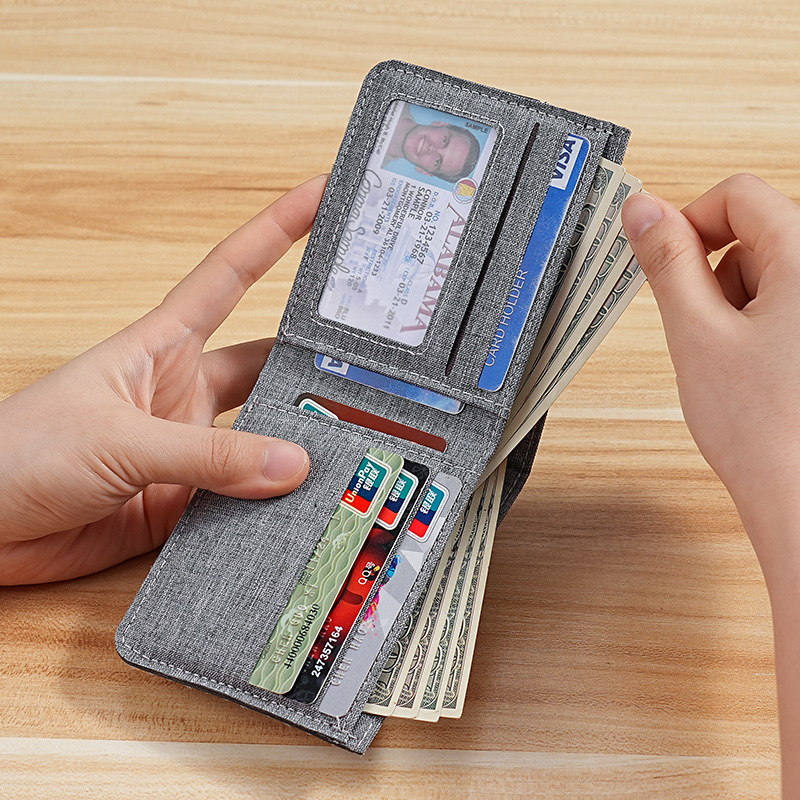 Wholesale of men's short canvas wallets, men's small wallets, men's wallets, men's thin cloth wallets, card cases, factory stock available Application Scenario