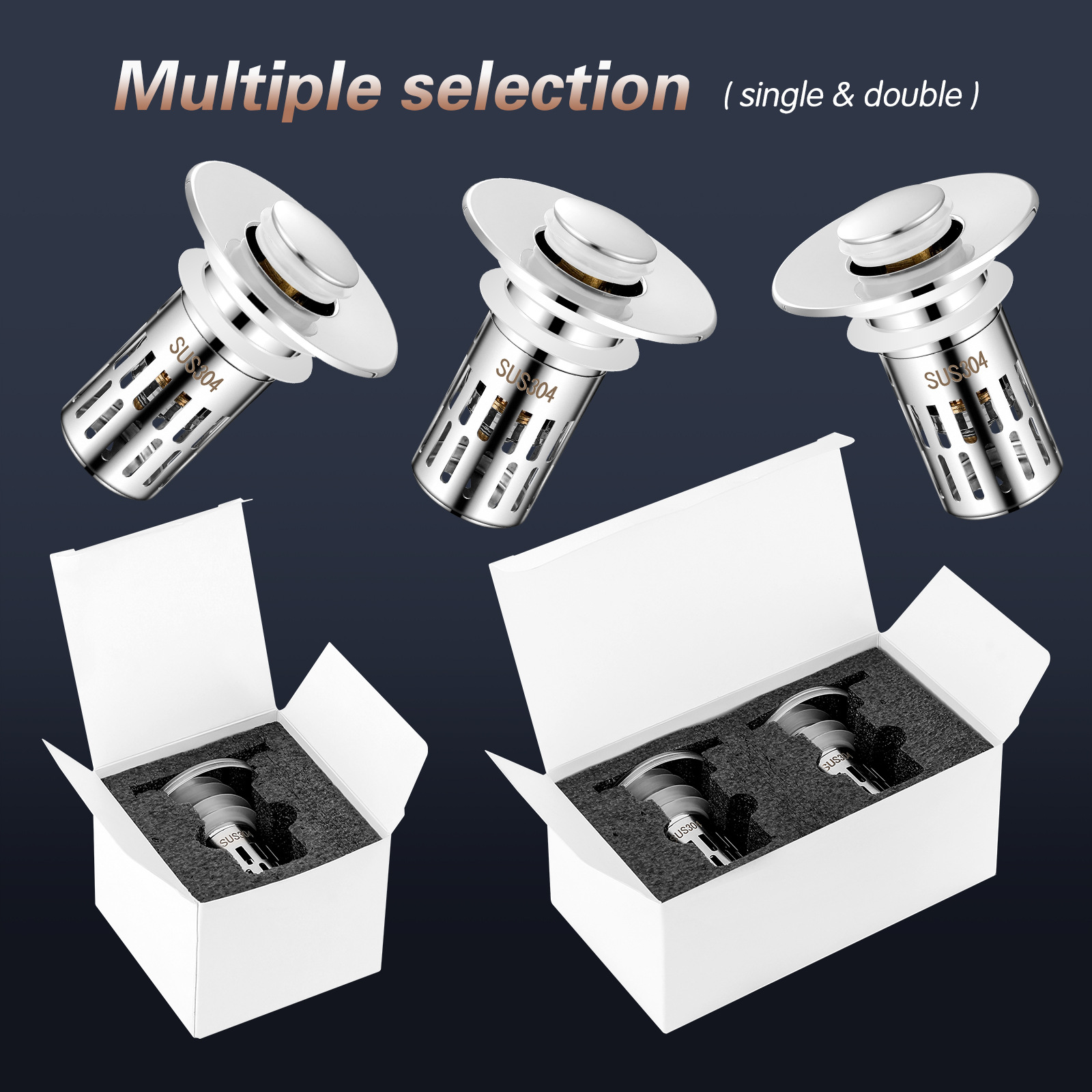Small-diameter American-standard washbasin with a jumping core drain, push-type washbasin plug, insect-proof and clog-proof filter screen Application Scenario