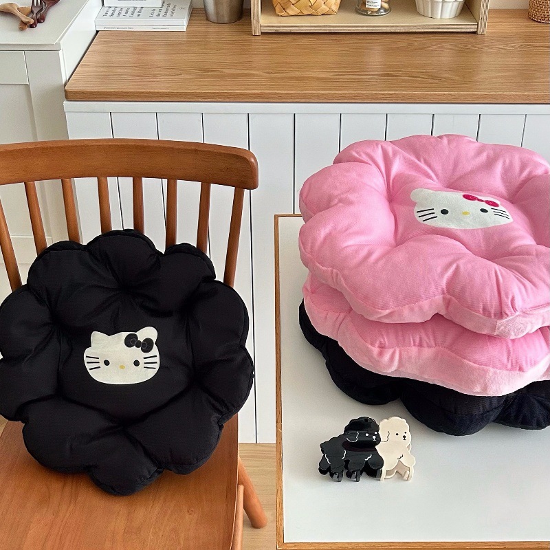 Cartoon cute cat seat cushion, soft household round chair cushion, office seat cushion, student dormitory soft fart cushion details Picture