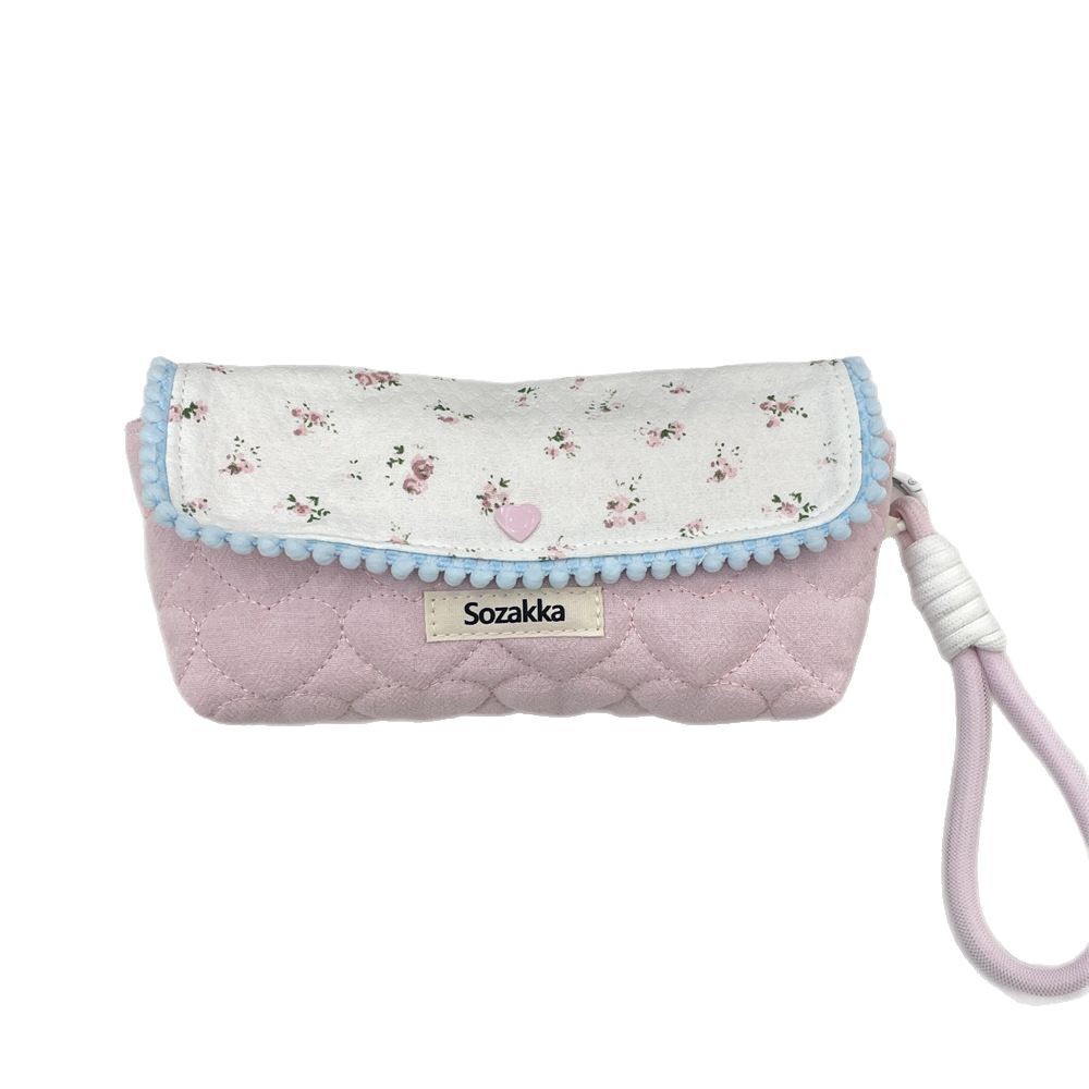 5412 Korean-style floral pen case storage bag, high appearance level, ins style, large capacity student stationery box, multi-functional Item Picture