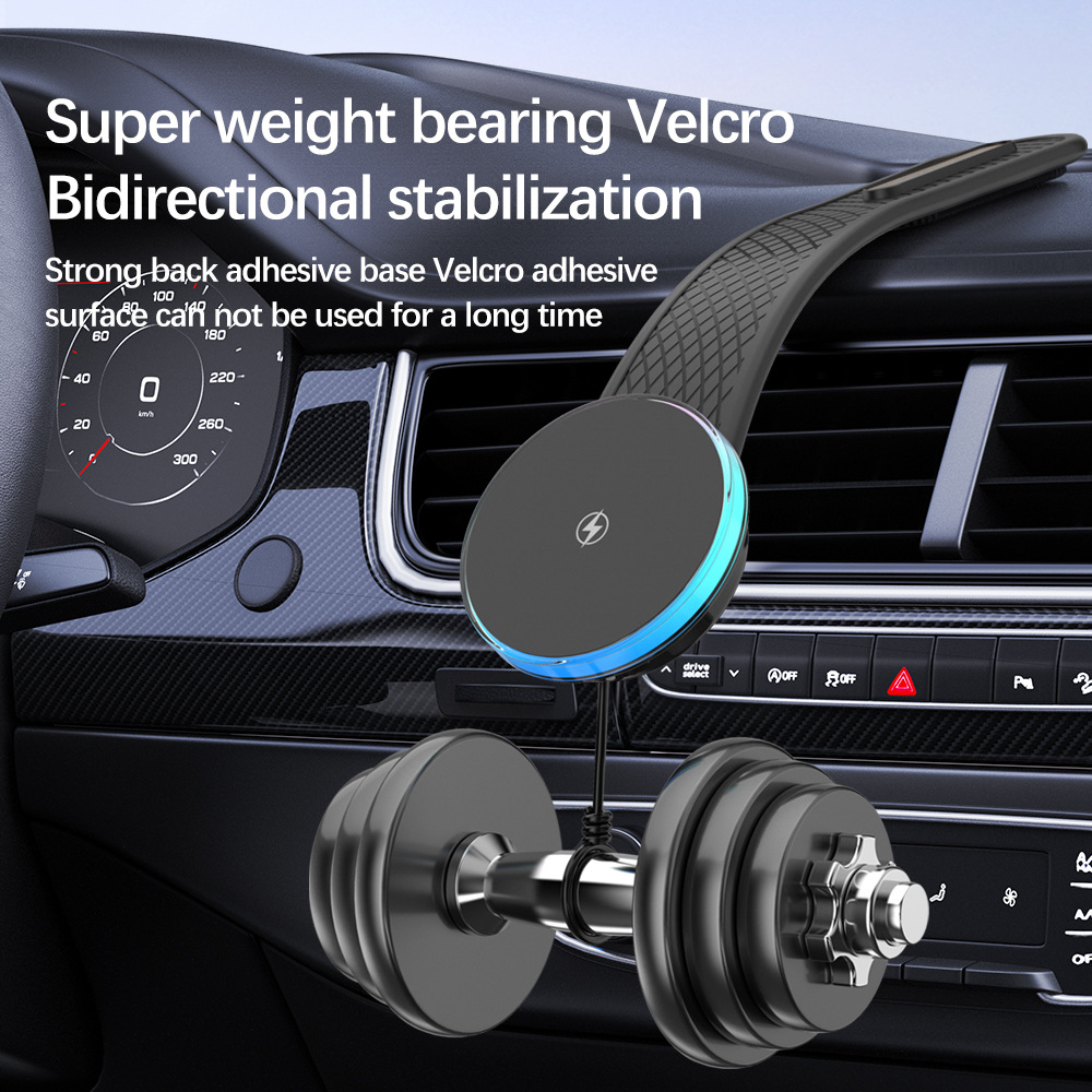 Qi2 New MagSafe magnetic car wireless charger, car home suction cup, folding phone stand Specification drawing