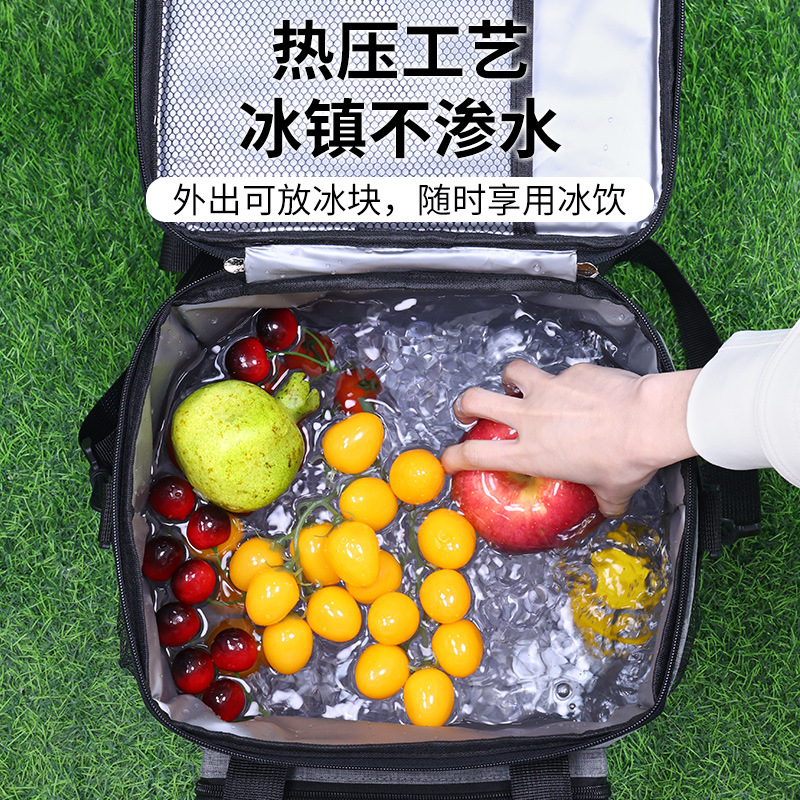 Amazon Warm food insulated bag, large-capacity car ice pack, waterproof thickened lunch box pack, outdoor picnic pack Specification drawing
