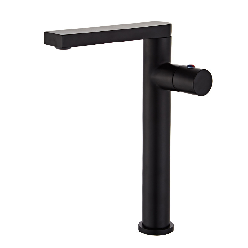 All-copper rotating washbasin, hot and cold water faucet, countertop basin, face washing basin, washbasin, bathroom, black waterfall faucet Item Picture