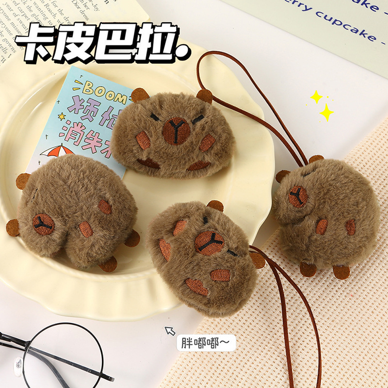 Cute plush cartoon capybara plush brooch, girl's backpack, clothes, scarf, decorative doll, student gift pin full figure