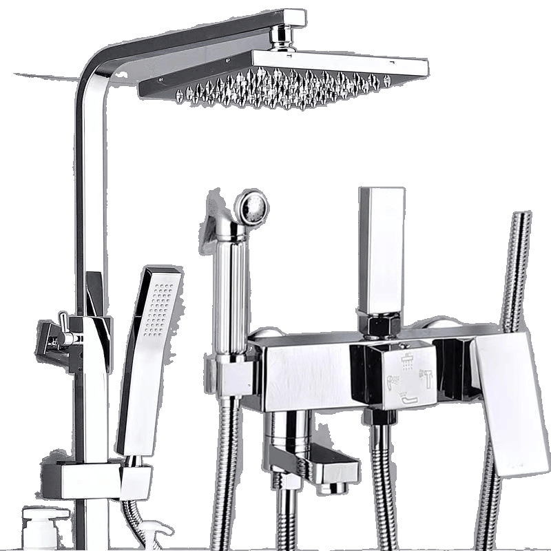 Shower head set, household constant-temperature copper body, bathroom, shower, rain shower, bath, water faucet, pressure-increasing nozzle Item Picture