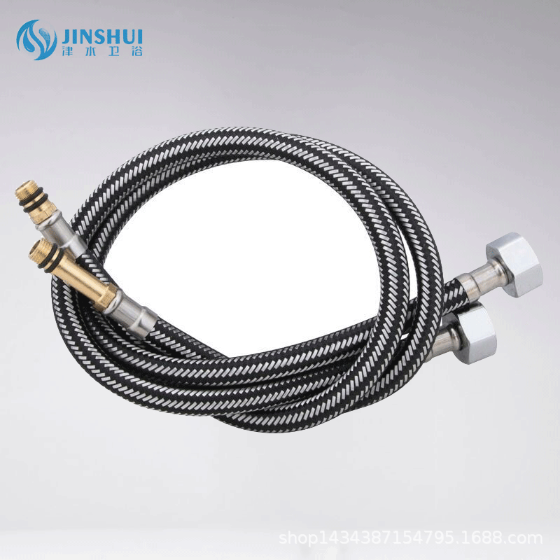 The manufacturer supplies explosion-proof braided hoses, pointed hoses, kitchen basin faucets, single-ended hoses, and mixed braided thread pointed hoses full figure