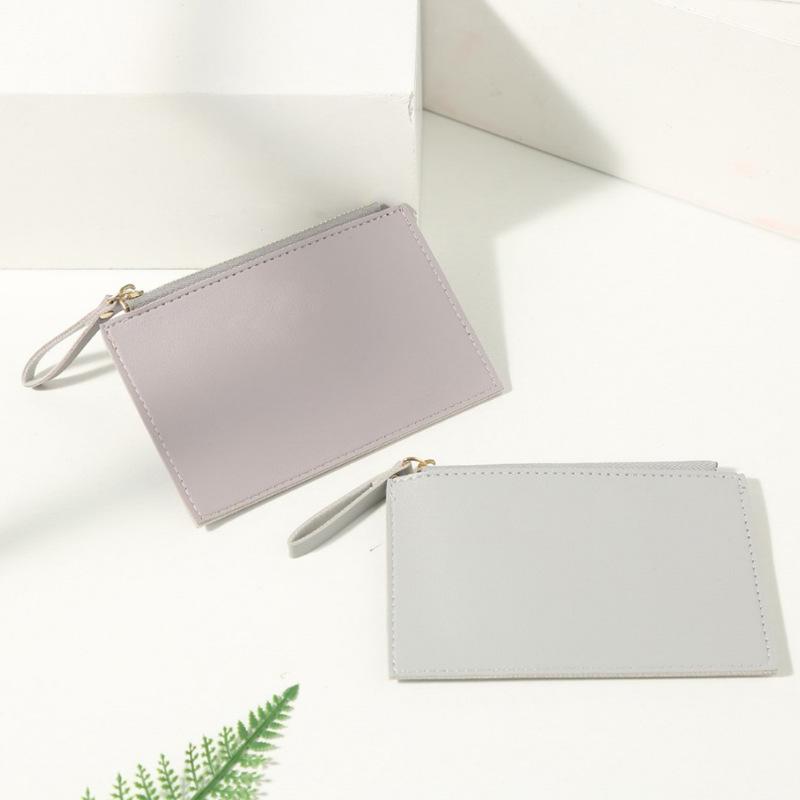 Wallet, card case, coin purse, zipper bag, solid color wallet for women, student bus card, ID storage, fixed logo Specification drawing