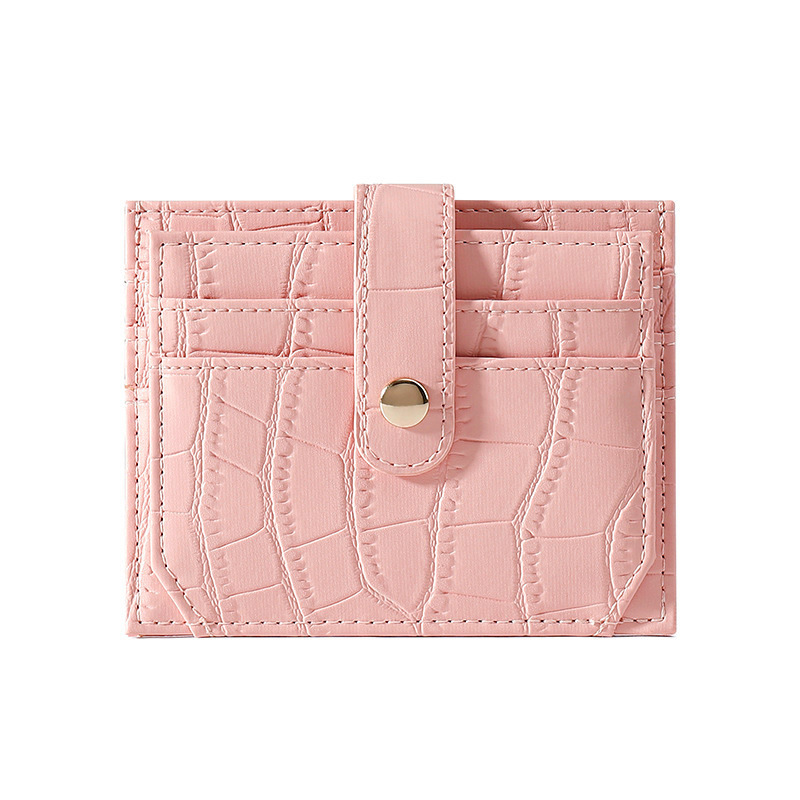 The new multi-slot mini coin purse, made of pu leather with stone texture, is a small, exquisite and ultra-thin card holder in an ins style Item Picture