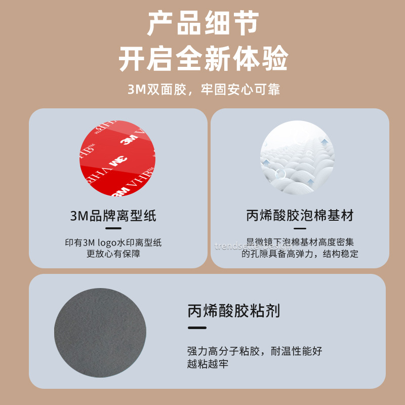 Suitable for Xiaomi Mi Home Smart Doorbell 3 back panel base accessory adhesive Video doorbell 2 back panel base 3M adhesive back panel Specification drawing
