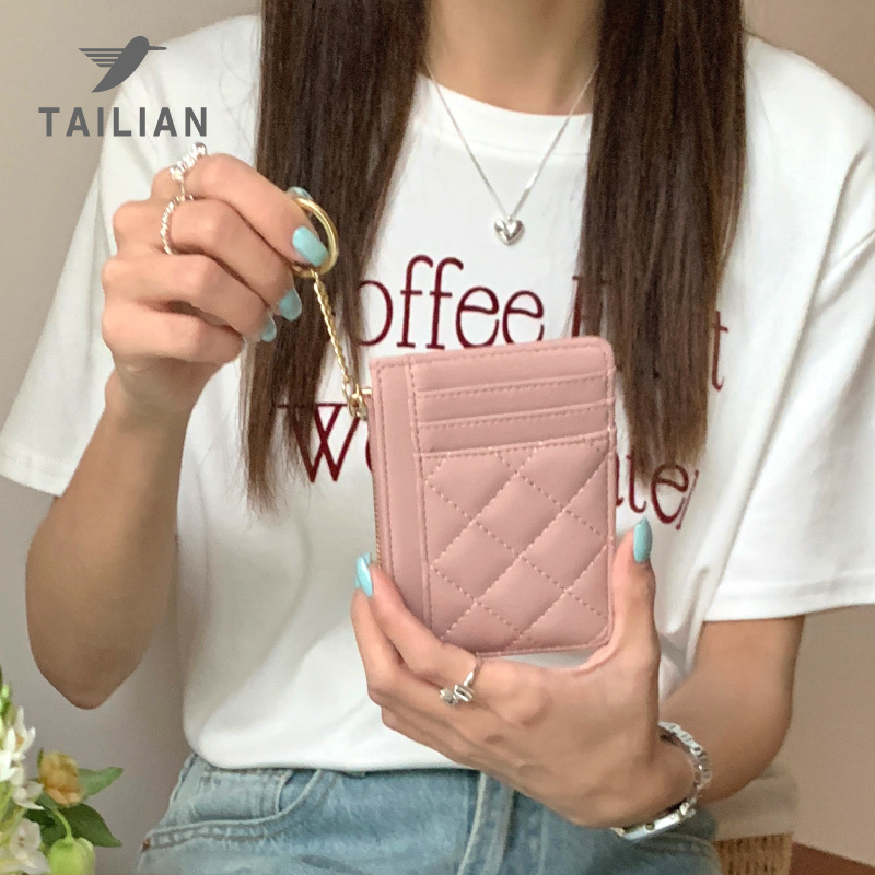 Wholesale of new high-end women's card cases, ins women's little Chanel style diamond-shaped multi-slot versatile card cases, consignment details Picture