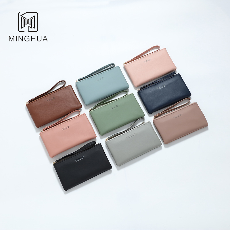 New long women's wallet, cross-border coin purse from Japan and South Korea, women's high-end solid color zipper clutch wholesale details Picture