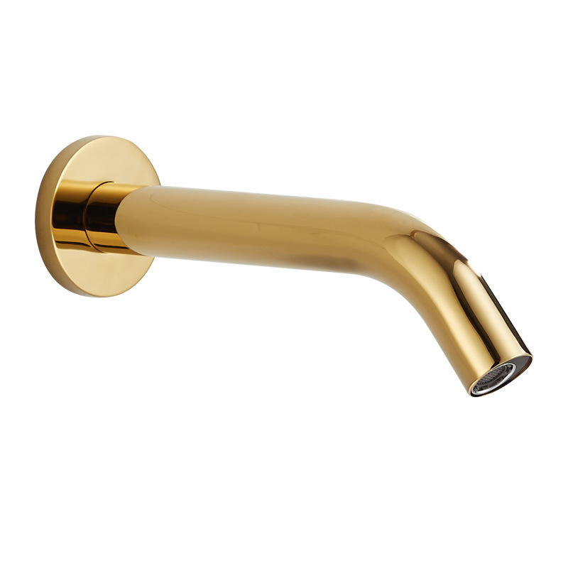 Fully automatic wall-mounted sensor faucet, intelligent single cold and hot water, black and gold all-copper wall water outlet sensor hand wash Item Picture