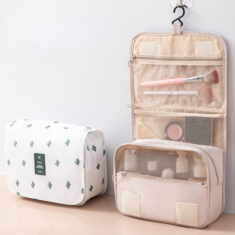 A portable large-capacity toiletry bag for business trips and travels, a dry and wet separated folding storage bag for skin care products and makeup details Picture