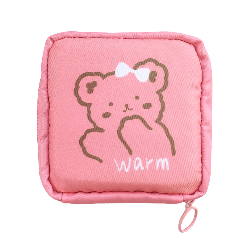 Cute and girlish ins large-capacity sanitary napkin storage bag, sanitary napkin bag, travel portable mini makeup bag Item Picture