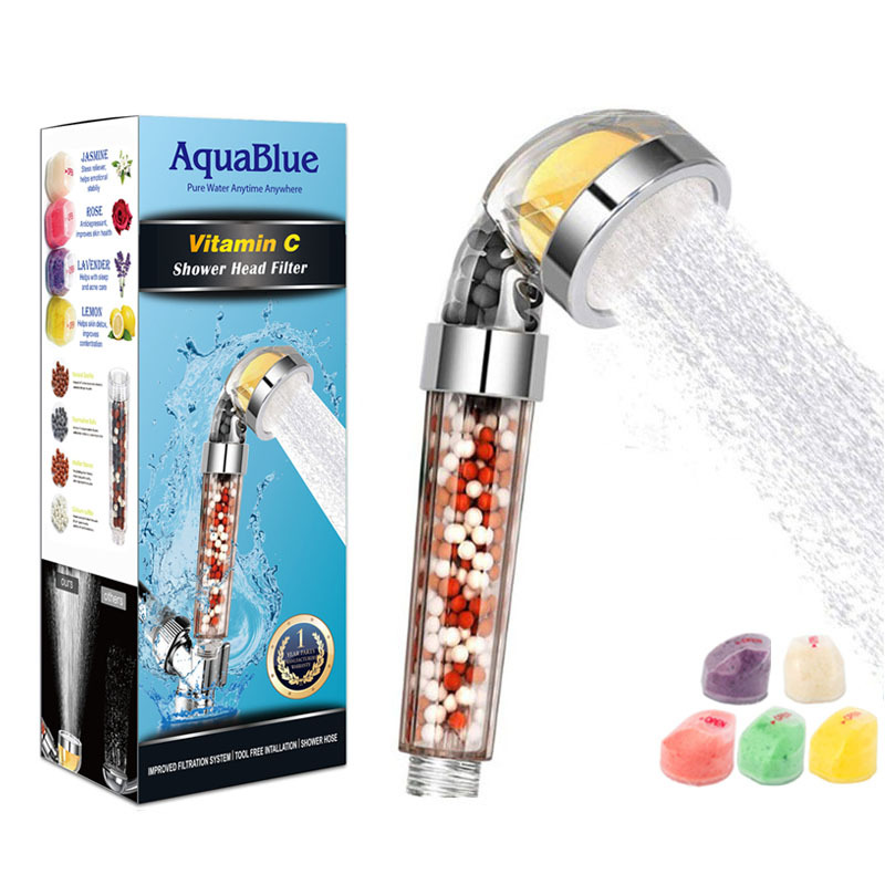 Pure Lemon Aroma filter showerhead, SPA massage shower showerhead, tourmaline negative ion showerhead, pressurized full figure